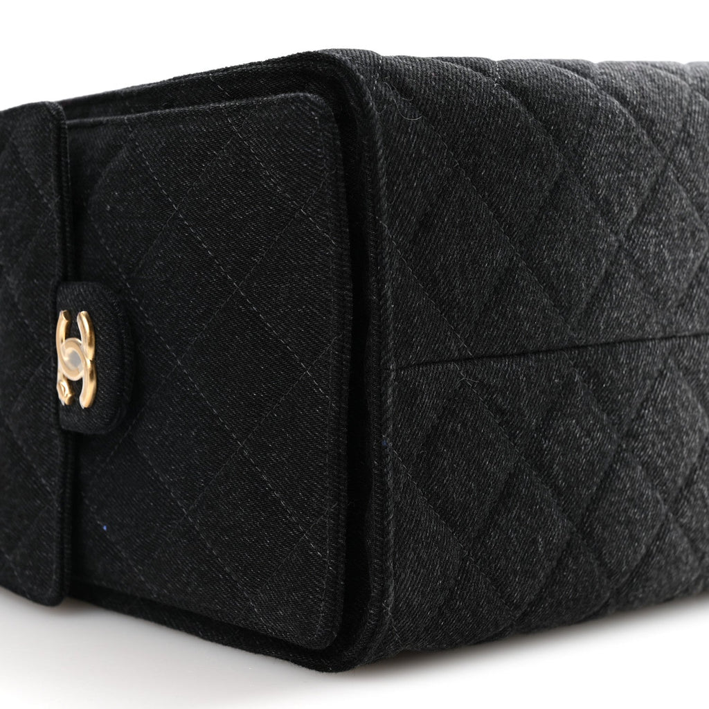 Chanel Washed Denim Quilted Medium Chanel 25 Handbag Black