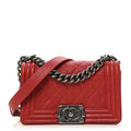 Chanel Caviar Quilted Small Boy Flap Dark Red