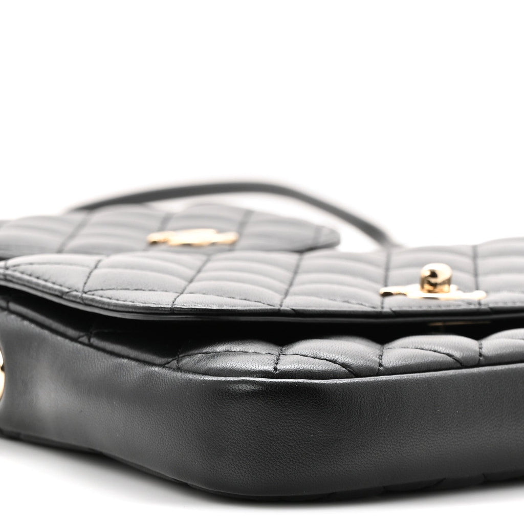 Chanel Lambskin Quilted Side Packs Black
