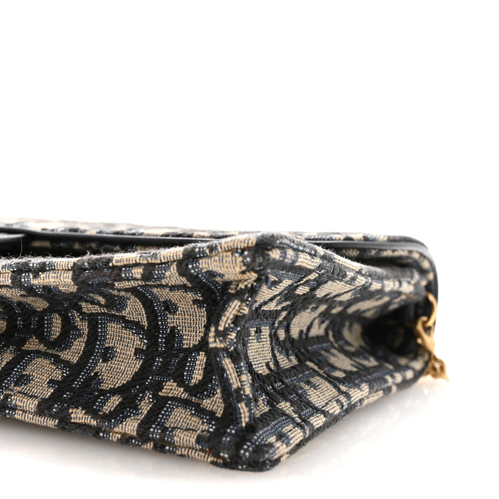 Christian Dior Oblique Saddle Chain Pouch Blue
