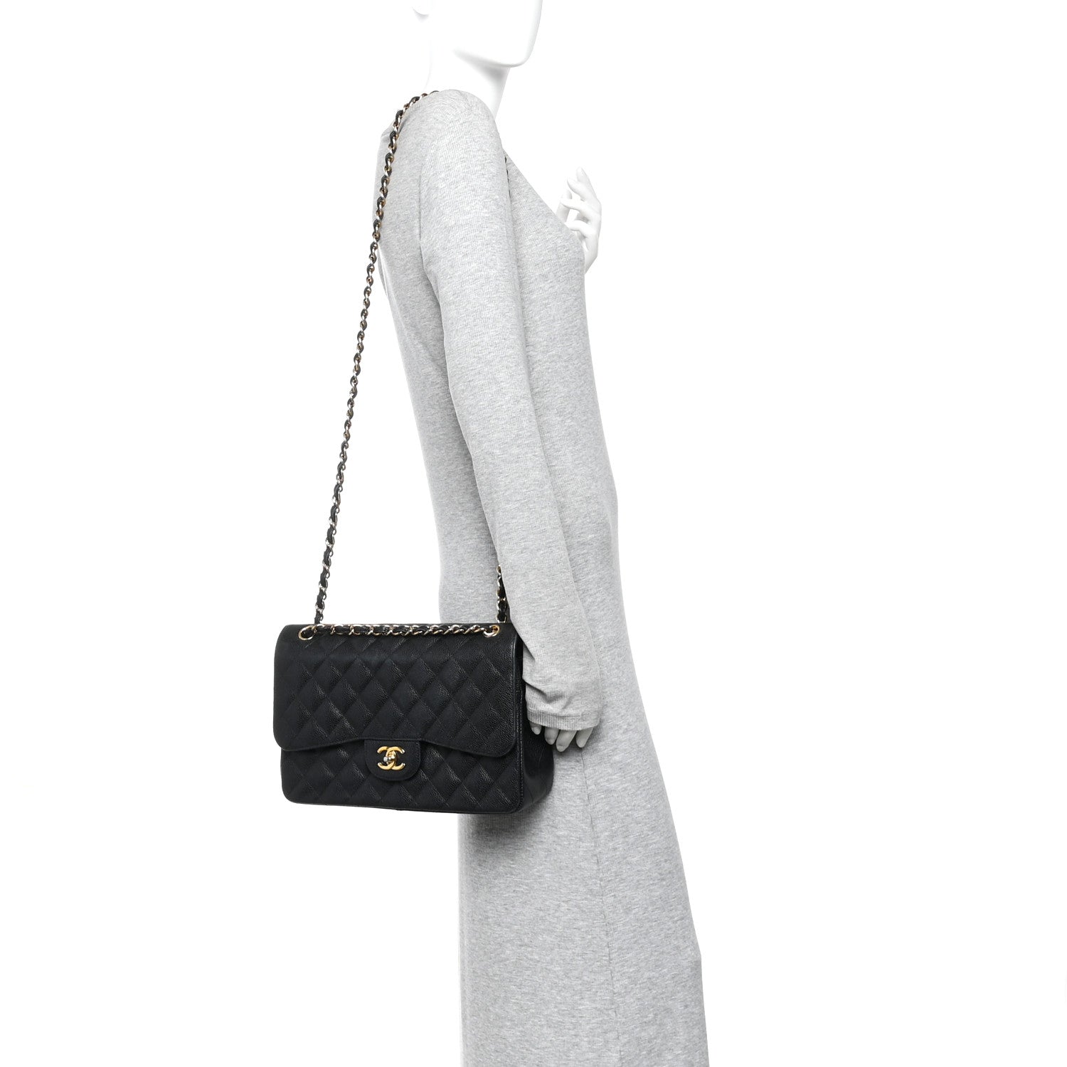Chanel Caviar Quilted Jumbo Double Flap Black