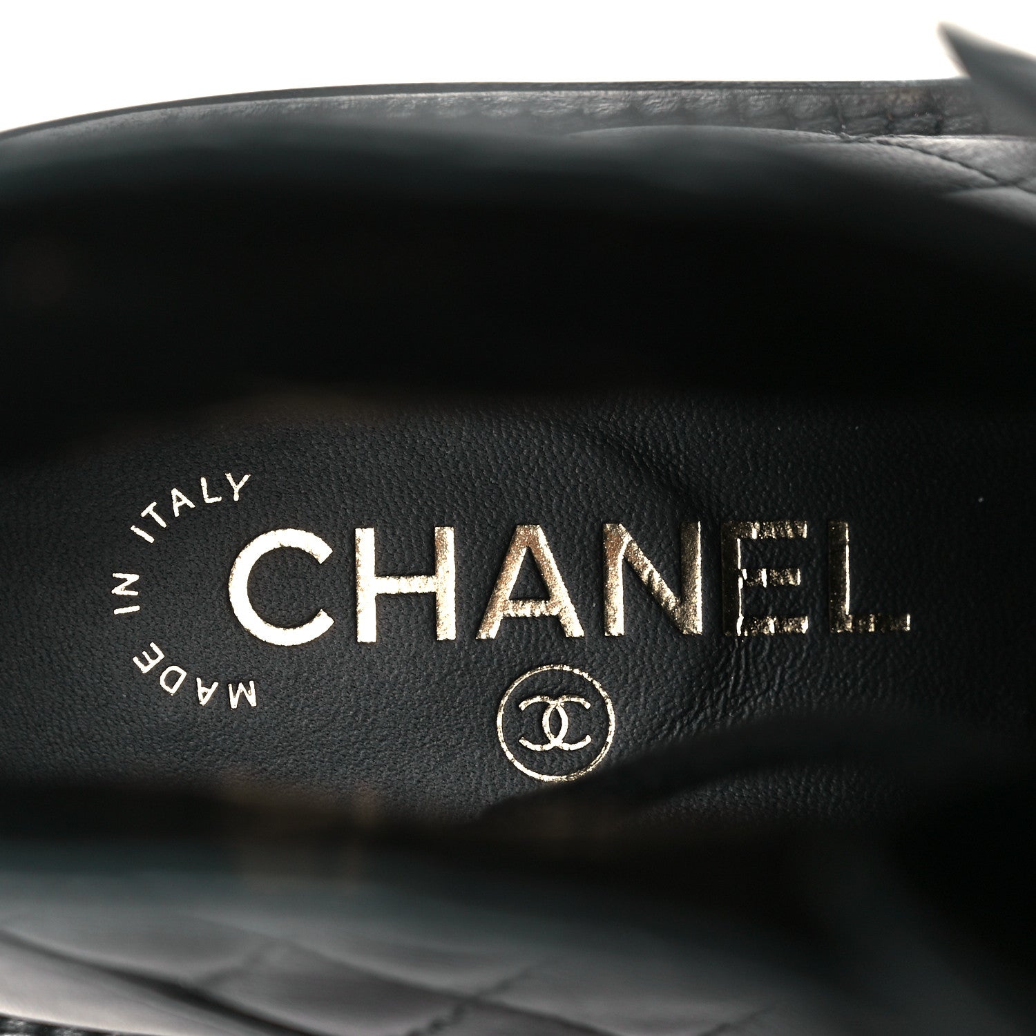 Chanel Shiny Lambskin Quilted Lace Up Combat Boots 39 Black