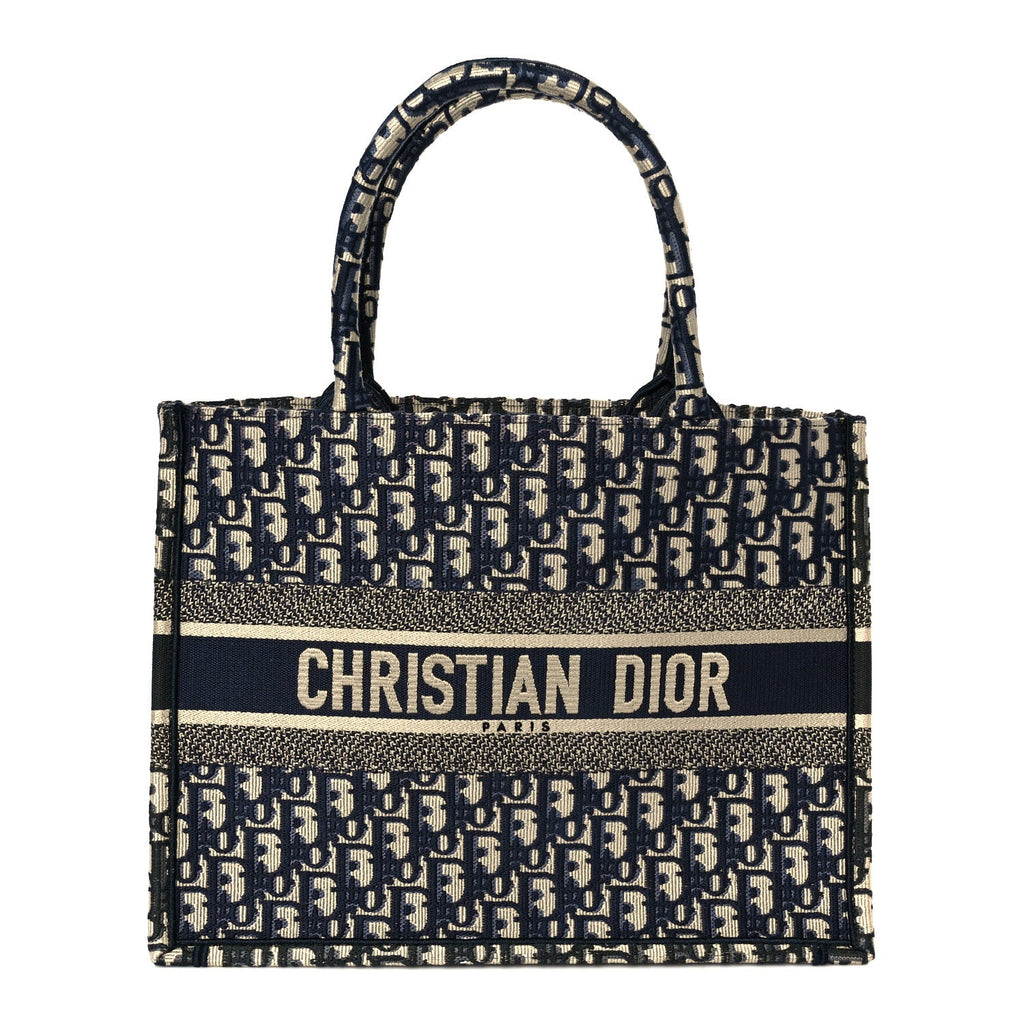 Christian Dior Oblique Medium Book Tote Blue Multicolor