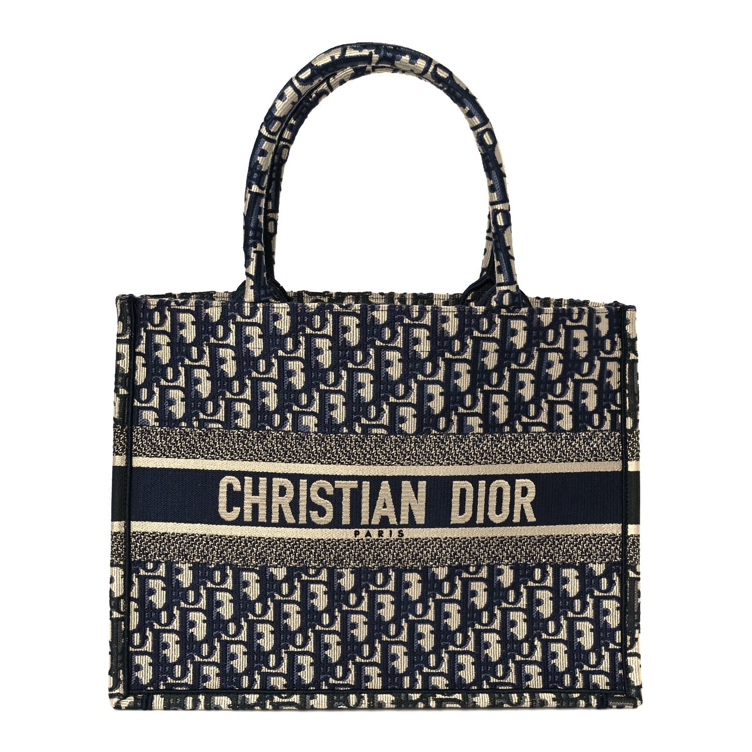 Christian Dior Oblique Medium Book Tote Blue Multicolor