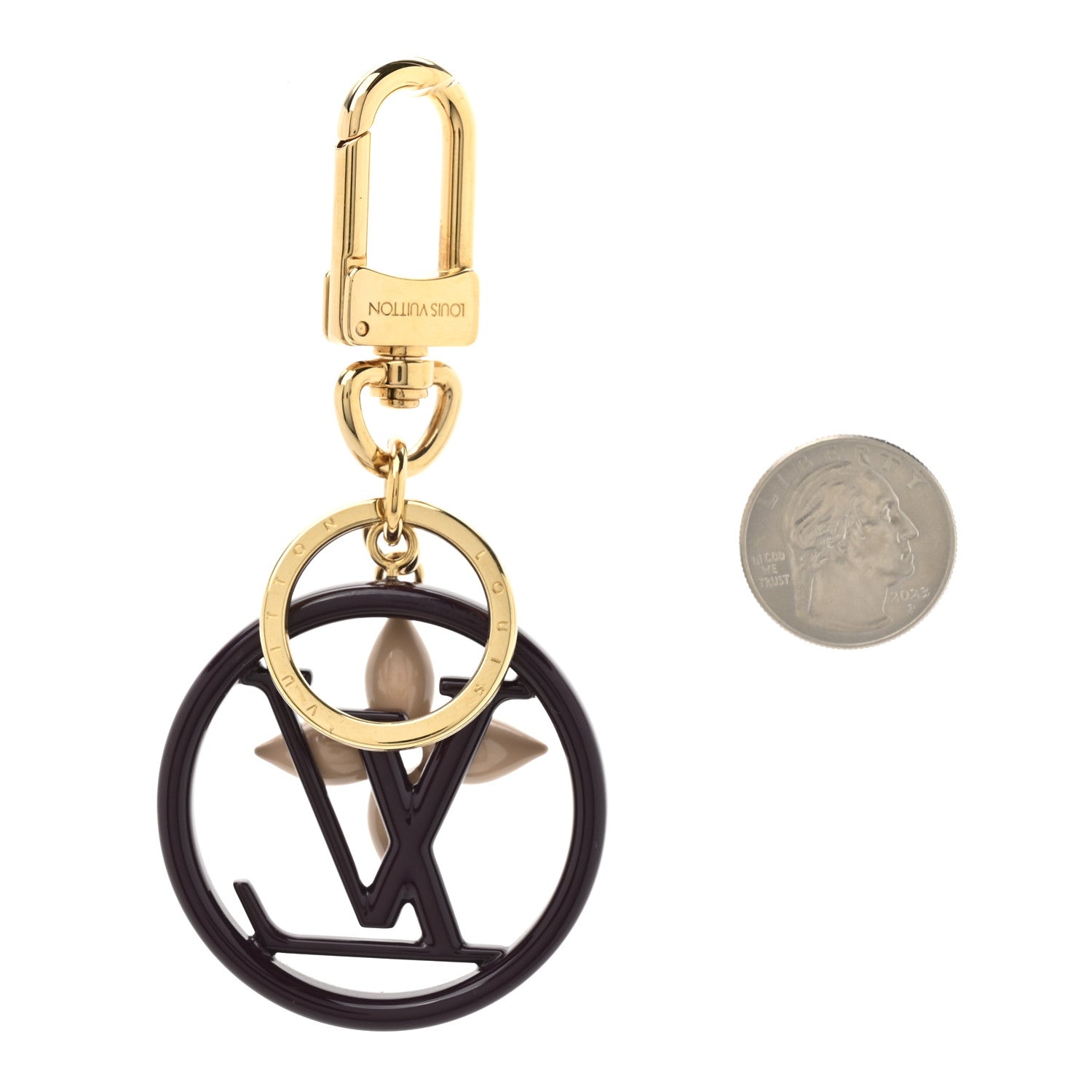 Louis Vuitton LV Circle Bag Charm Key Holder Purple Gold