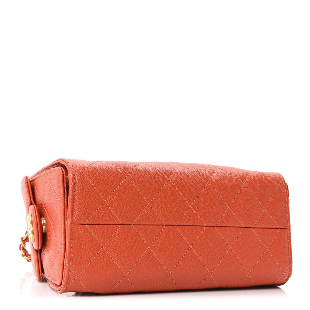 Chanel Caviar Quilted Mini Chanel 25 Handbag Dark Orange
