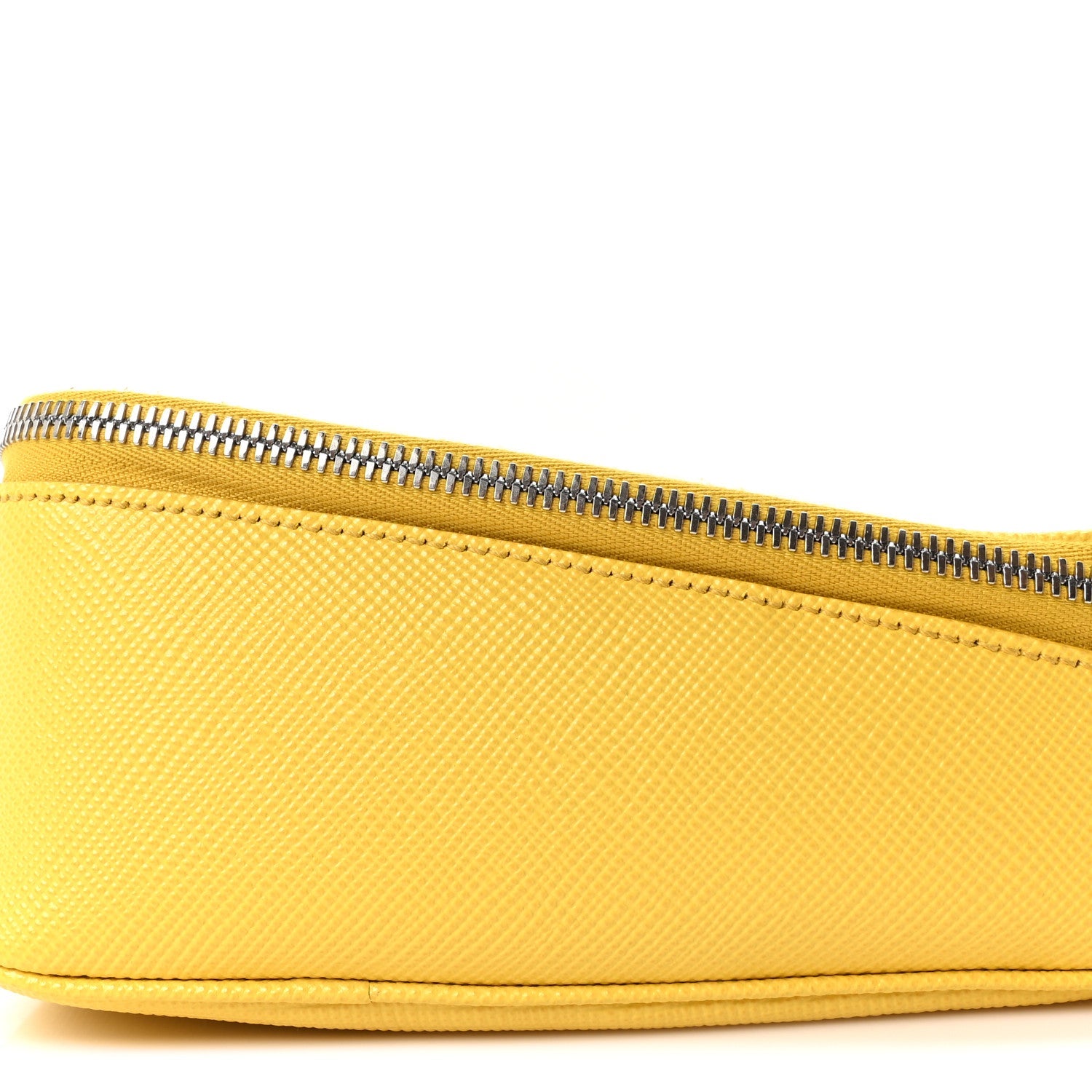 Prada Saffiano Triangle Shoulder Belt Bag Sunny Yellow