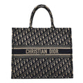 Christian Dior Oblique Large Book Tote Blue Multicolor
