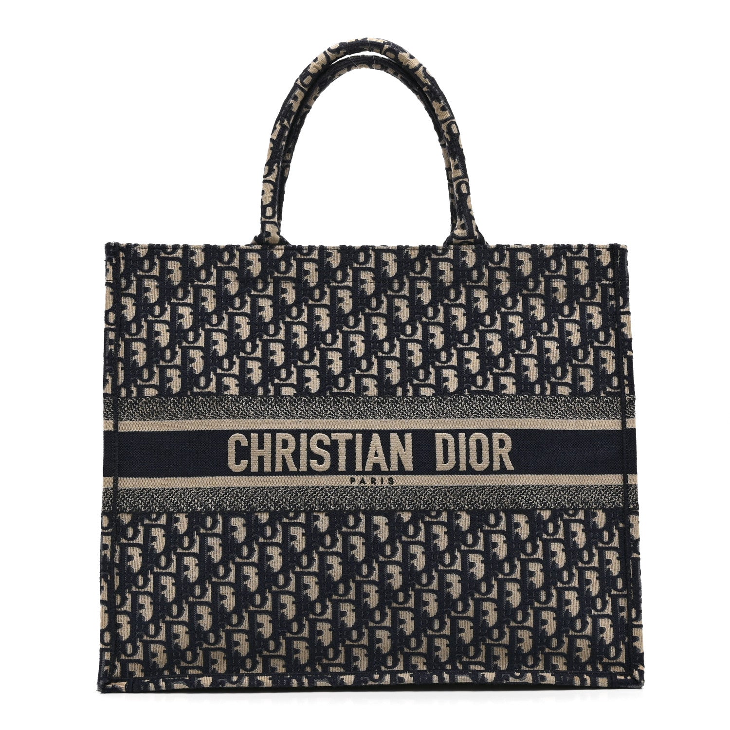 Christian Dior Oblique Large Book Tote Blue Multicolor