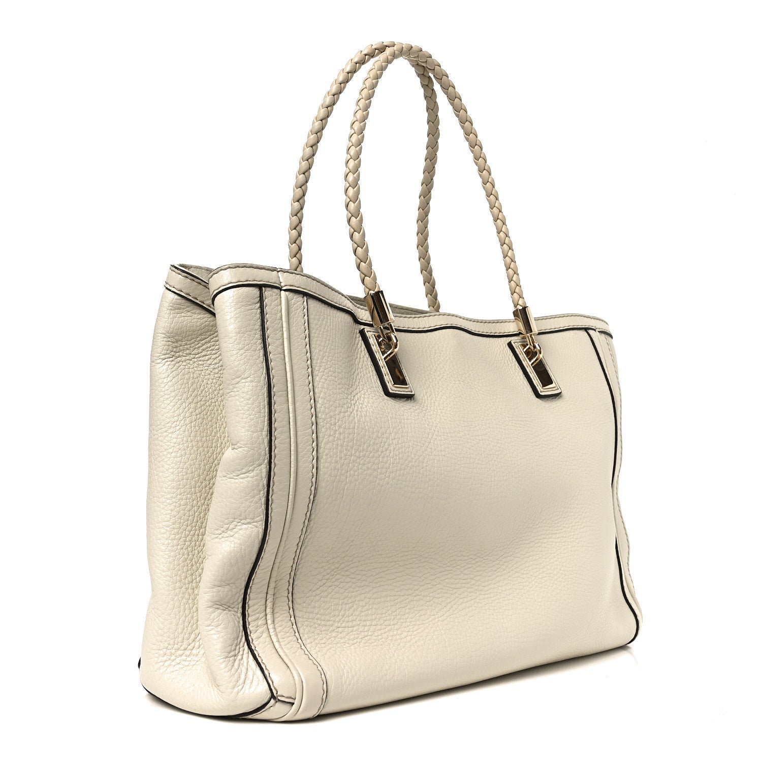 Gucci Pebbled Calfskin Medium Bella Tote Off White