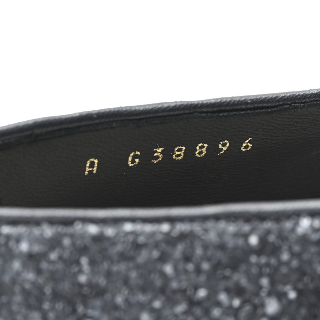 Glitter Grosgrain Cap Toe Mary Jane Flats 36.5 Gray