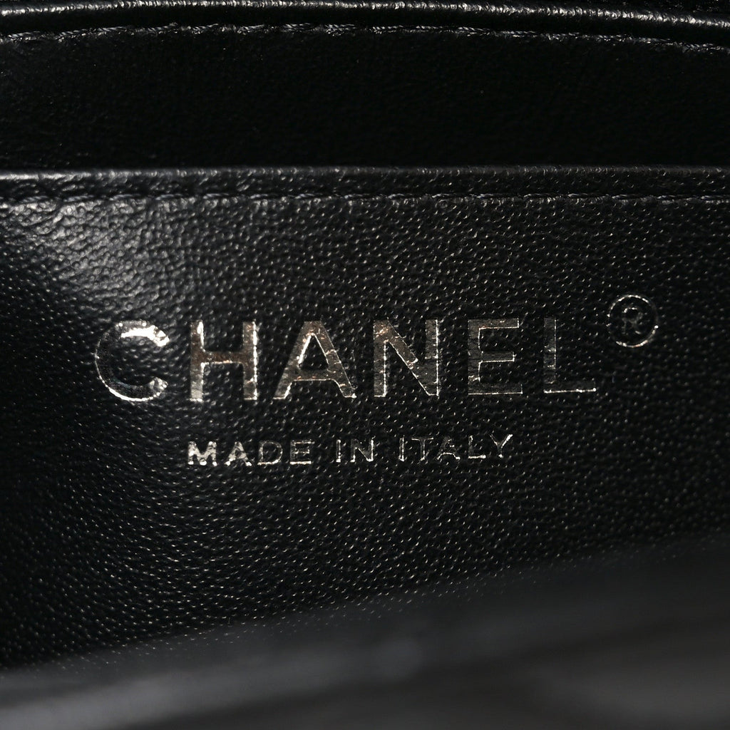 Chanel Lambskin Quilted Mini Rectangular Flap Black