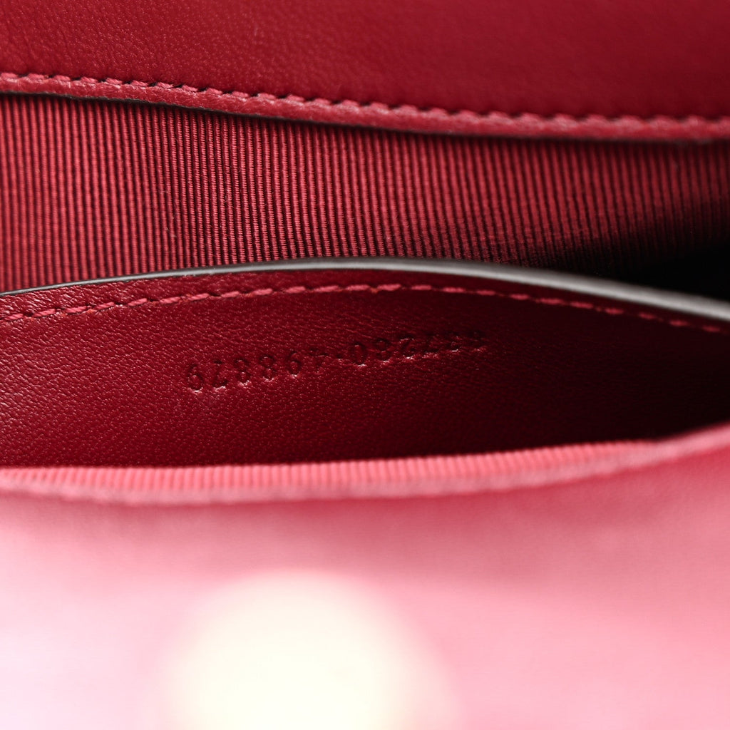 Gucci Lambskin Matelasse Small GG Marmont Shoulder Bag Rosso Ancora