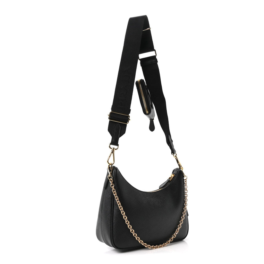 Prada Saffiano Lux Re-Edition 2005 Shoulder Bag Black