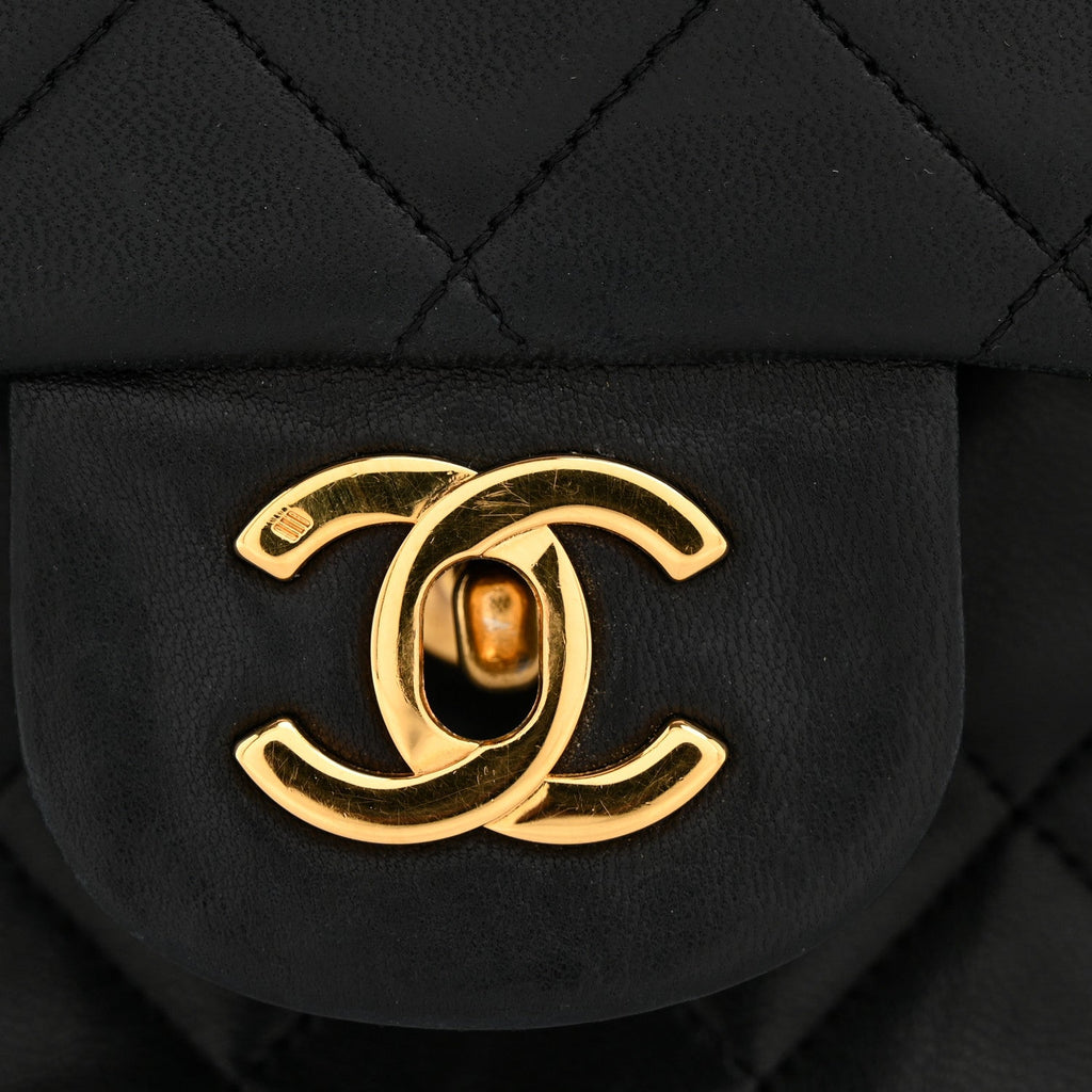 Chanel Lambskin Quilted Medium Double Flap Black