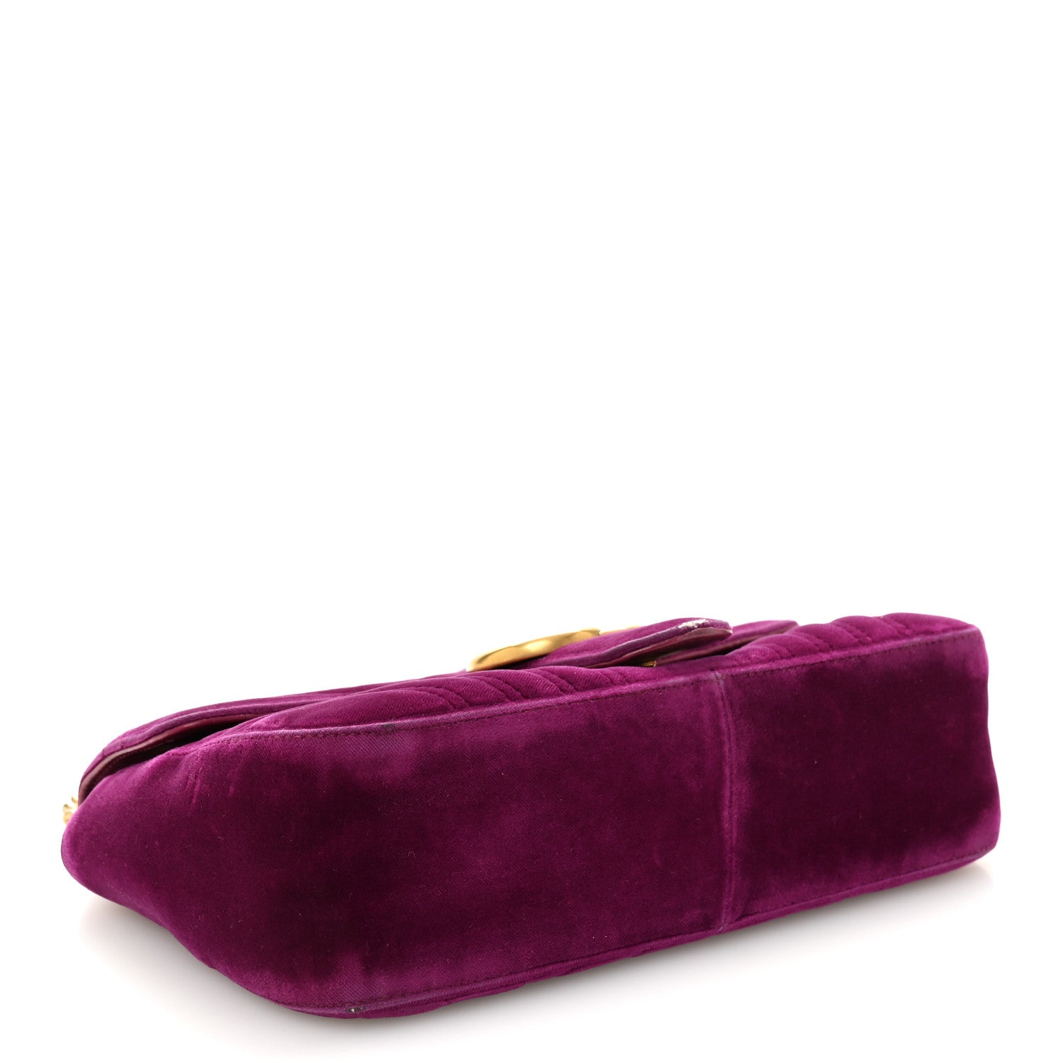 Gucci Velvet Matelasse Small GG Marmont Shoulder Bag Fuchsia Violet Cyclamen