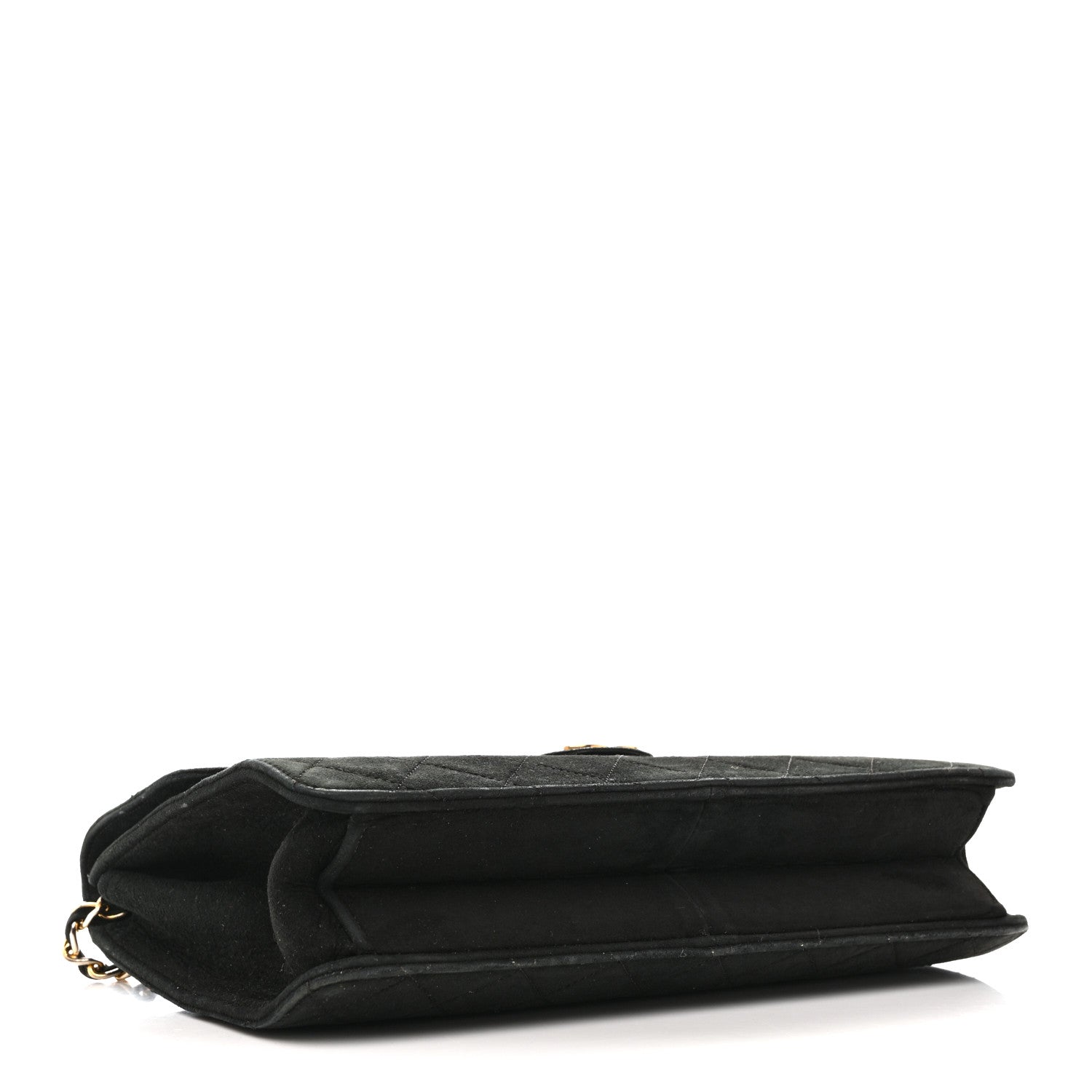 Chanel Suede Quilted Medium Single Flap Black