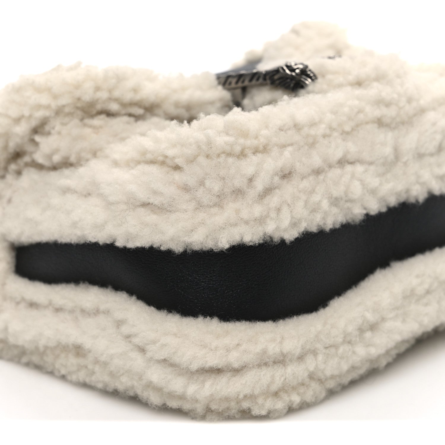 Gucci Sakai Be Green Calfskin Shearling Mini Dionysus Top Handle Bag Black