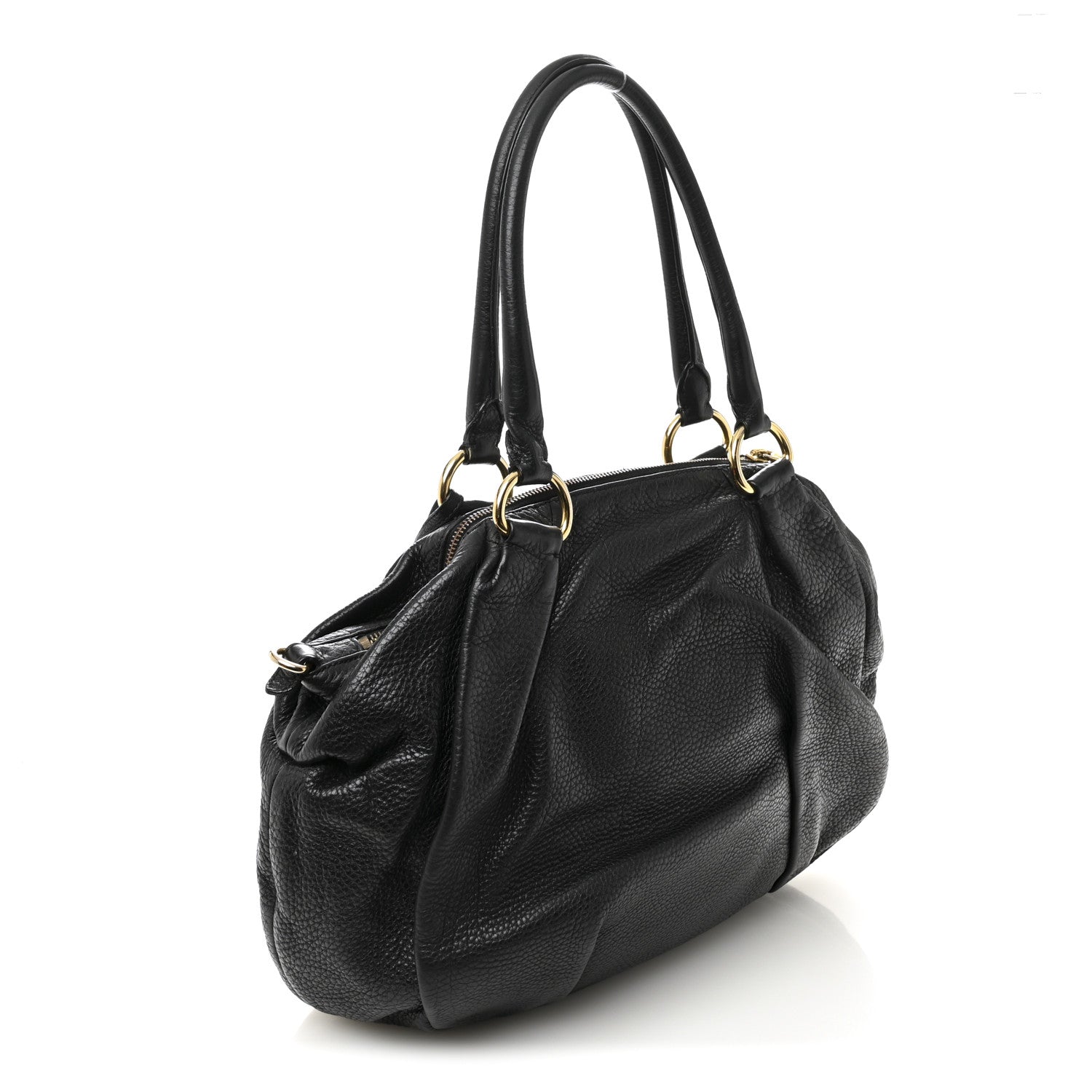 Prada Vitello Daino Shoulder Bag Black