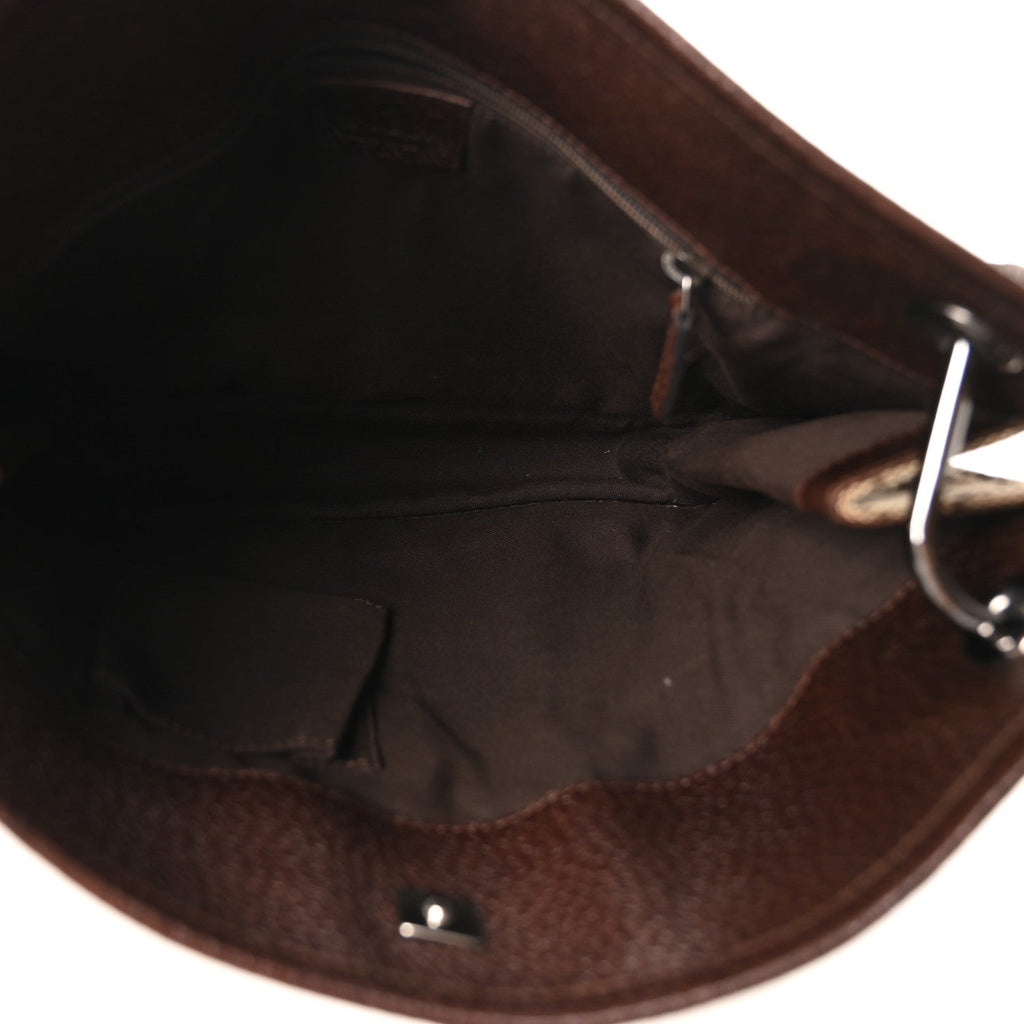Gucci Monogram Eclipse Messenger Bag Dark Brown