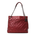 Chanel Iridescent Caviar Quilted Tall Chic Shopping Tote Red