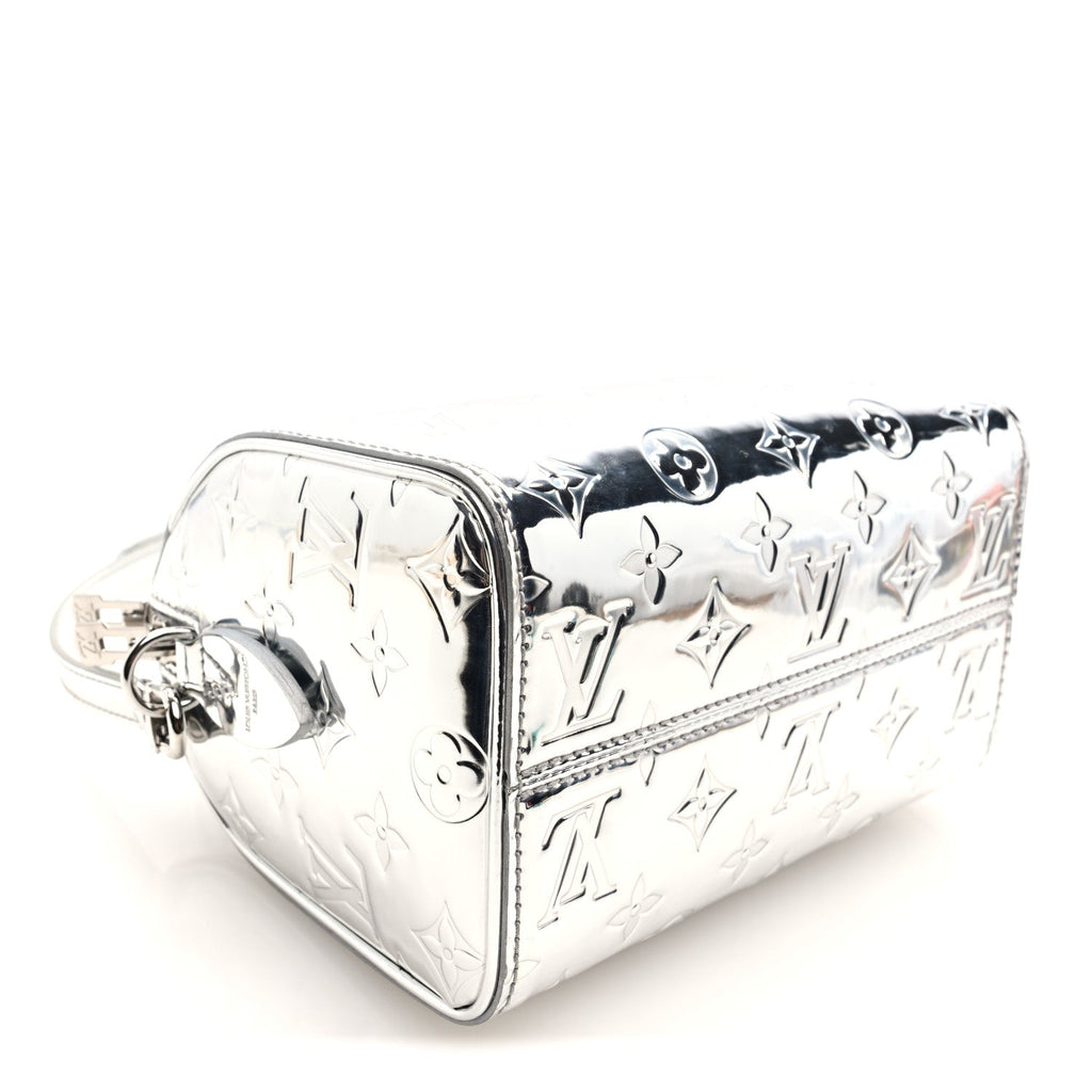 Louis Vuitton Monogram Miroir Speedy Bandouliere 20 Silver