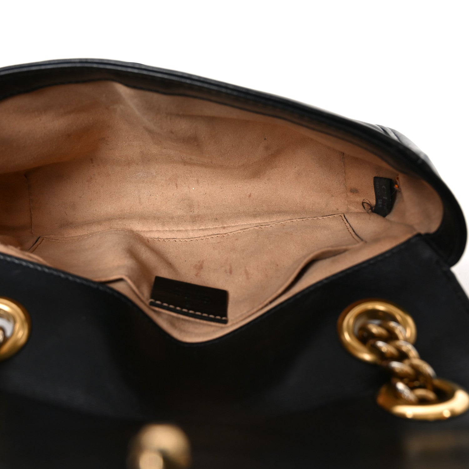 Gucci Calfskin Matelasse Mini GG Marmont Shoulder Bag Black