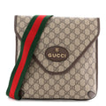 Gucci GG Supreme Monogram Web Medium Neo Vintage Flap Messenger Bag Beige New Acero