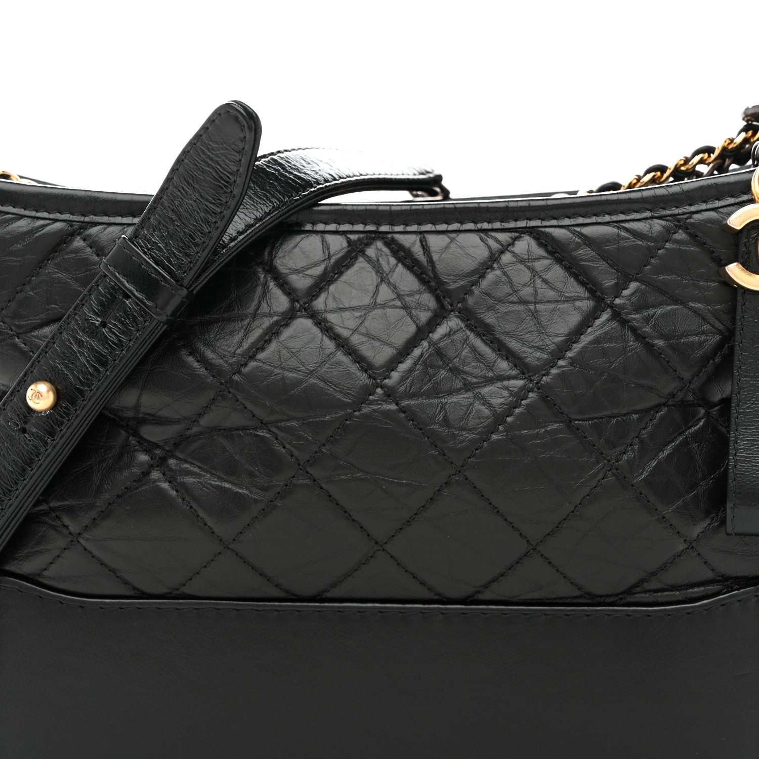 Chanel Aged Calfskin Quilted New Medium Gabrielle Hobo Black