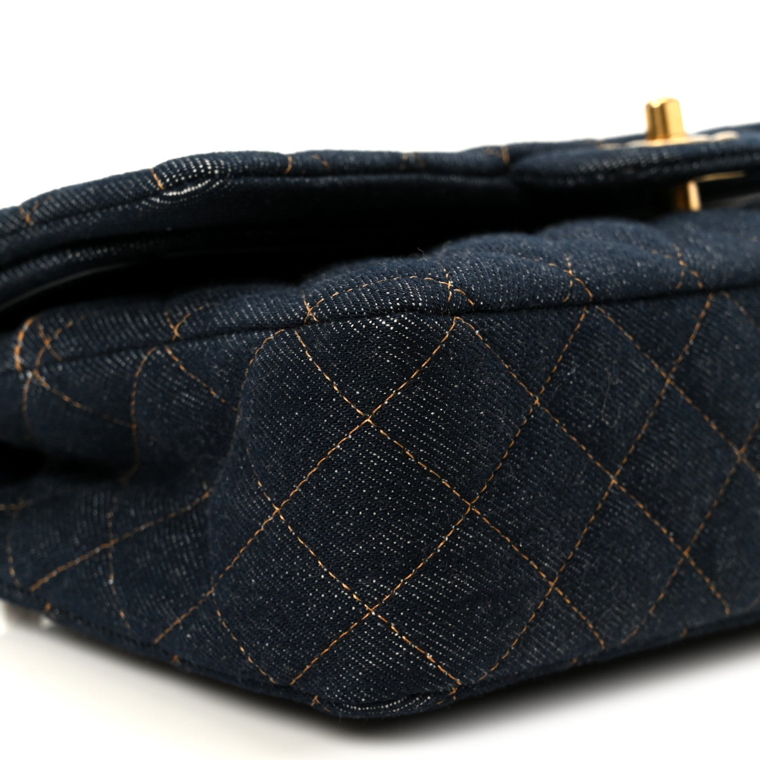 Chanel Denim Quilted Medium Double Flap Dark Blue