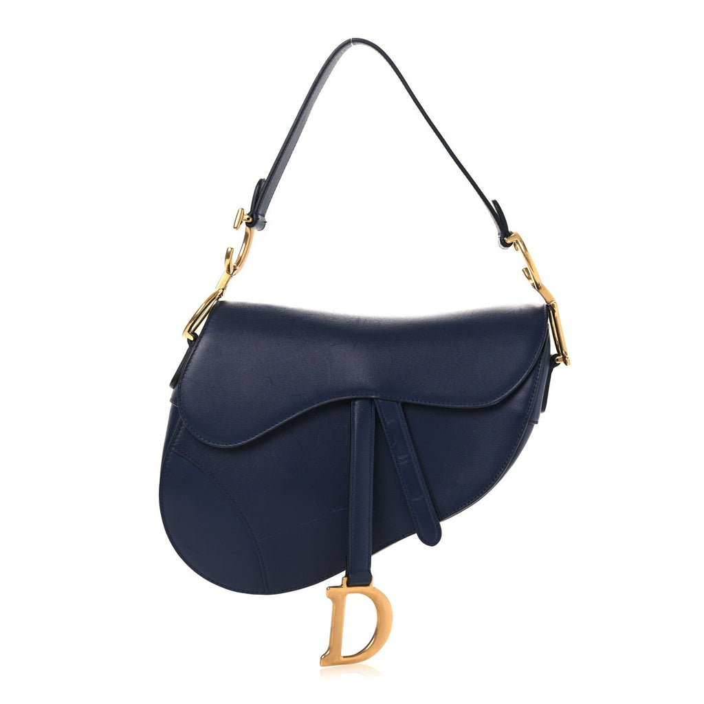 Christian Dior Calfskin Saddle Bag Blue