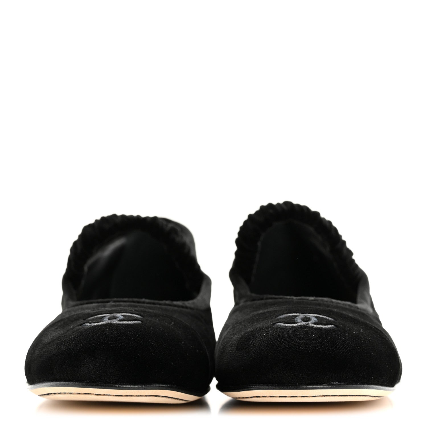 Chanel Velvet Mary Jane Flats 39 Black
