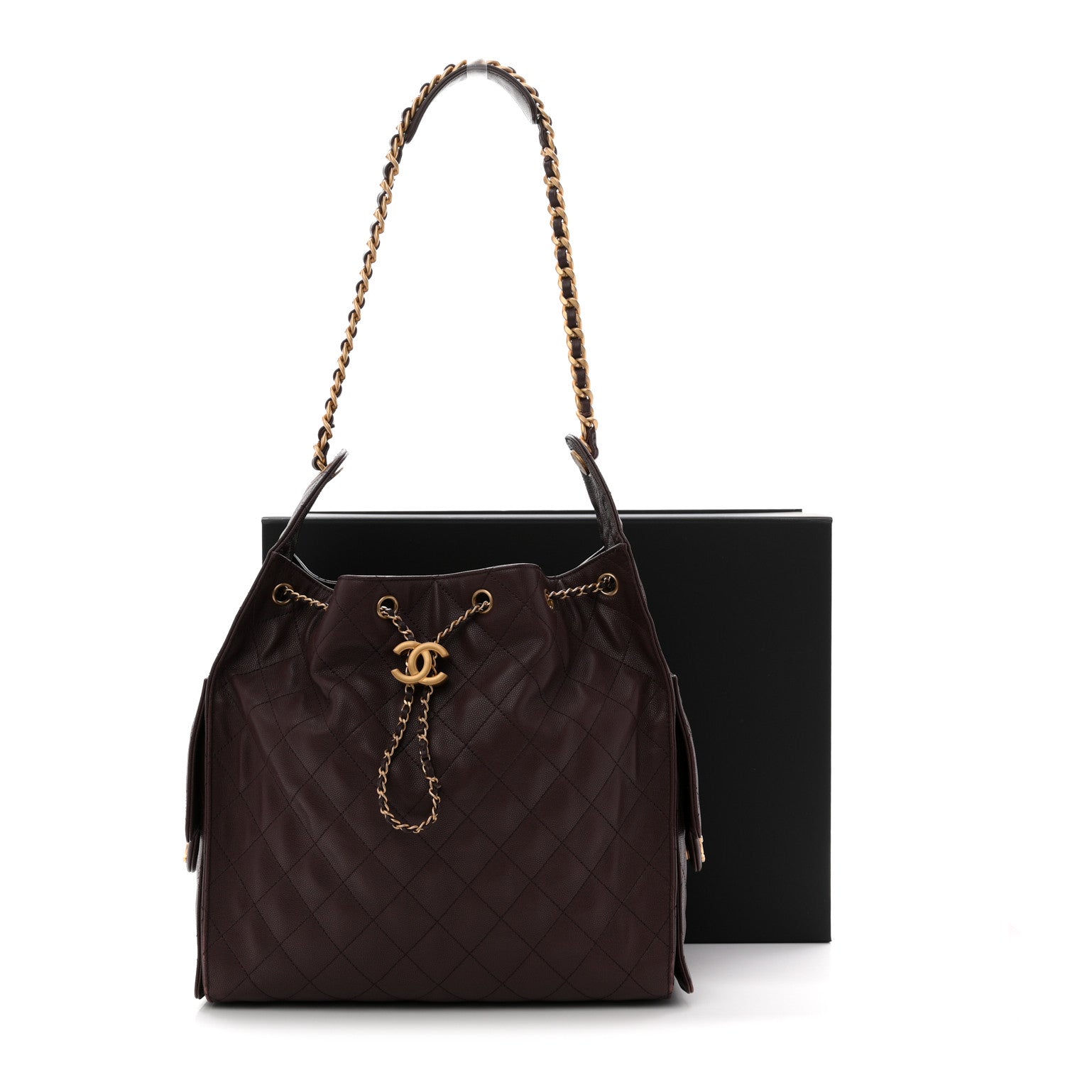 Chanel Caviar Quilted Medium Chanel 25 Handbag Dark Brown