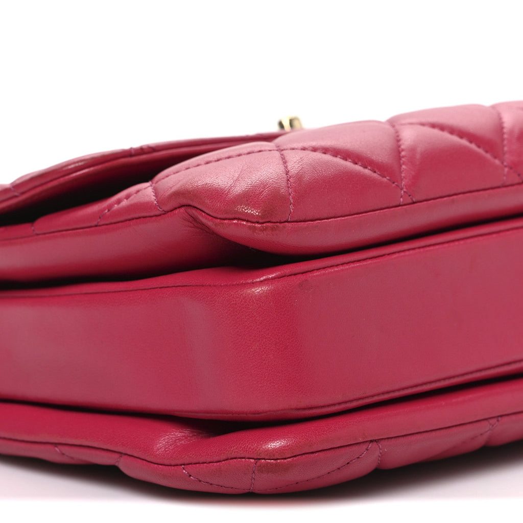 Chanel Lambskin Quilted Small Trendy CC Flap Dual Handle Bag Dark Pink