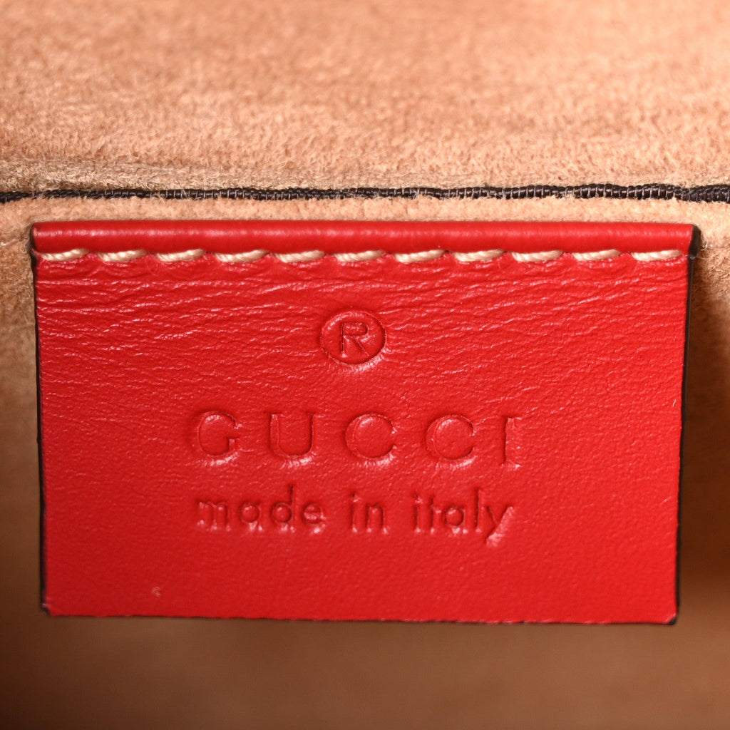 Gucci Calfskin Mini Sylvie Chain Shoulder Bag Hibiscus Red