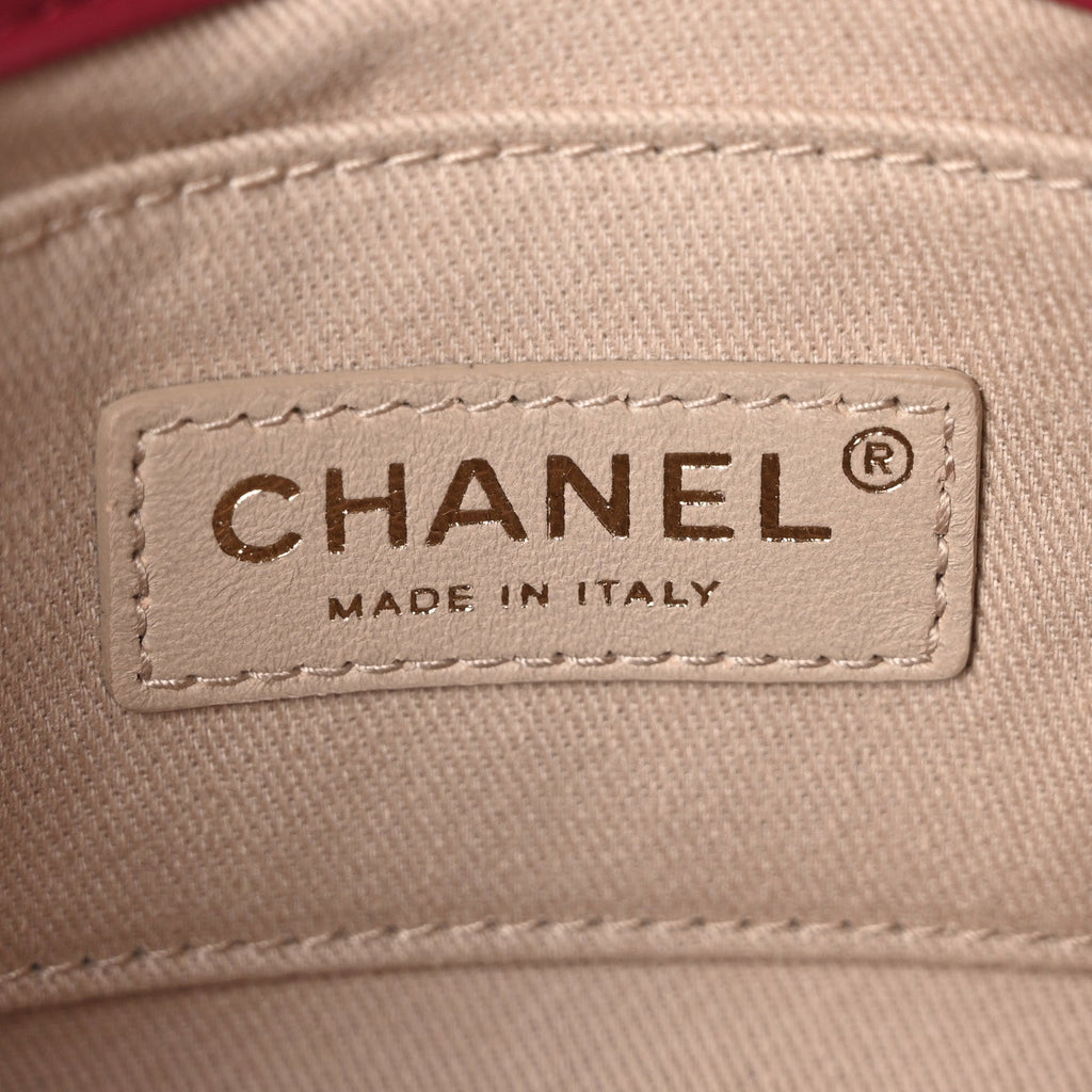 Chanel Calfskin Chevron Stitched Coco Waist Bag Red