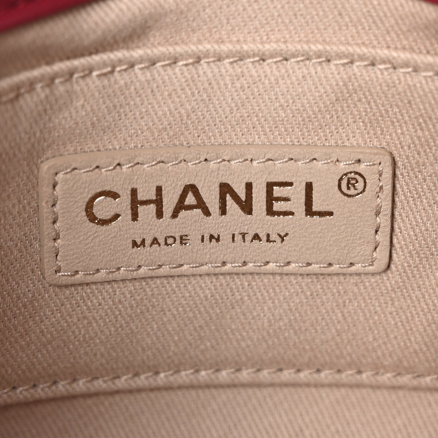Chanel Calfskin Chevron Stitched Coco Waist Bag Red