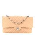 Chanel Caviar Quilted Medium Double Flap Beige