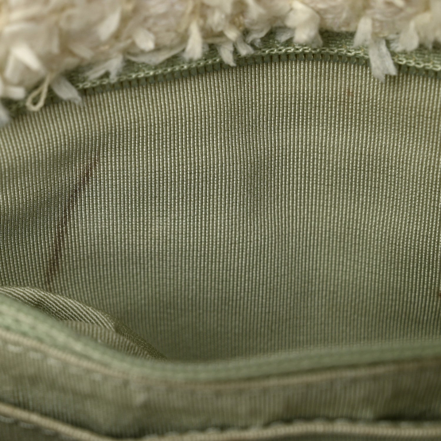 Chanel Tweed Quilted Mini Rectangular Flap Light Green Silver White