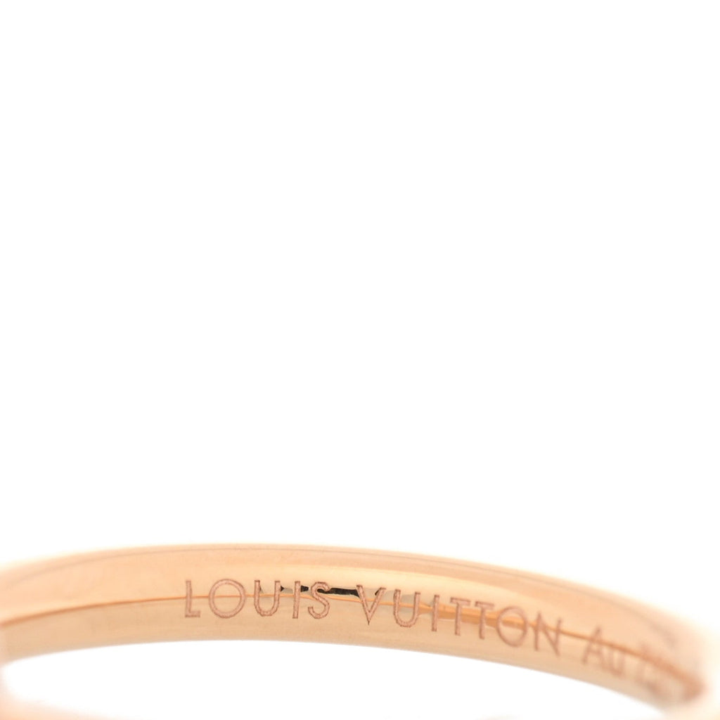Louis Vuitton 18K Pink Gold Diamond Pink Opal Color Blossom Pave Ring 49 5