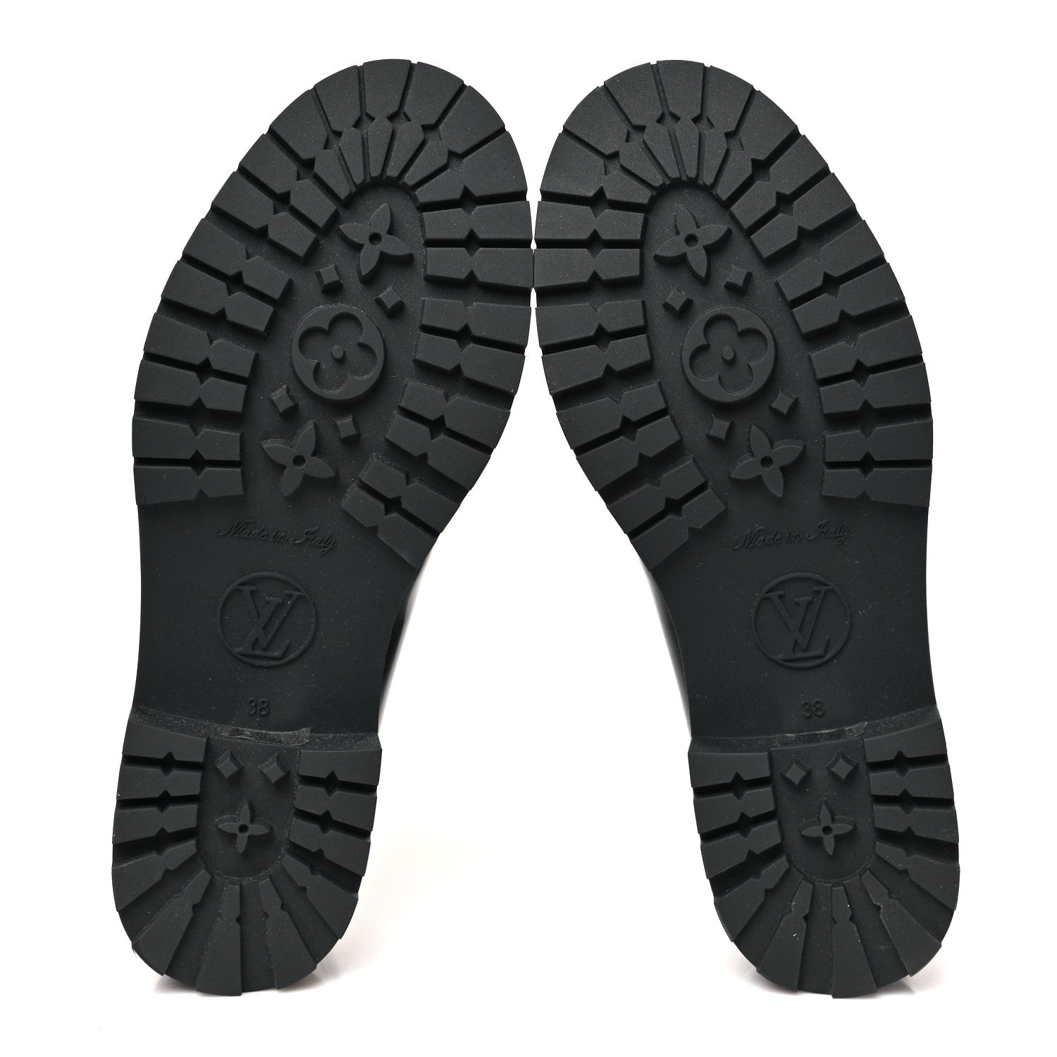 Louis Vuitton Rubber Embossed Monogram Splash Rain Short Boots 38 Black