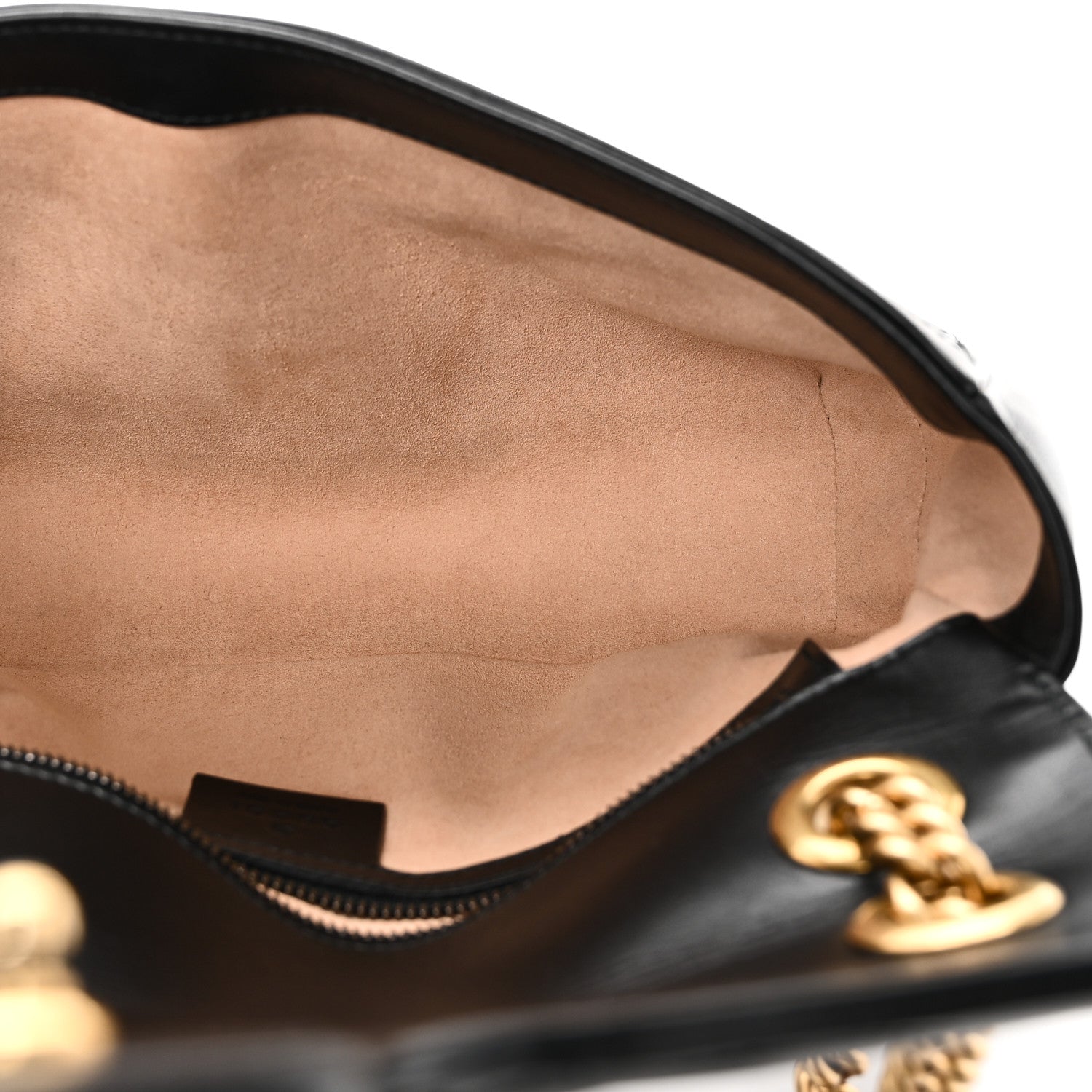 Gucci Calfskin Matelasse Small GG Marmont Shoulder Bag Black