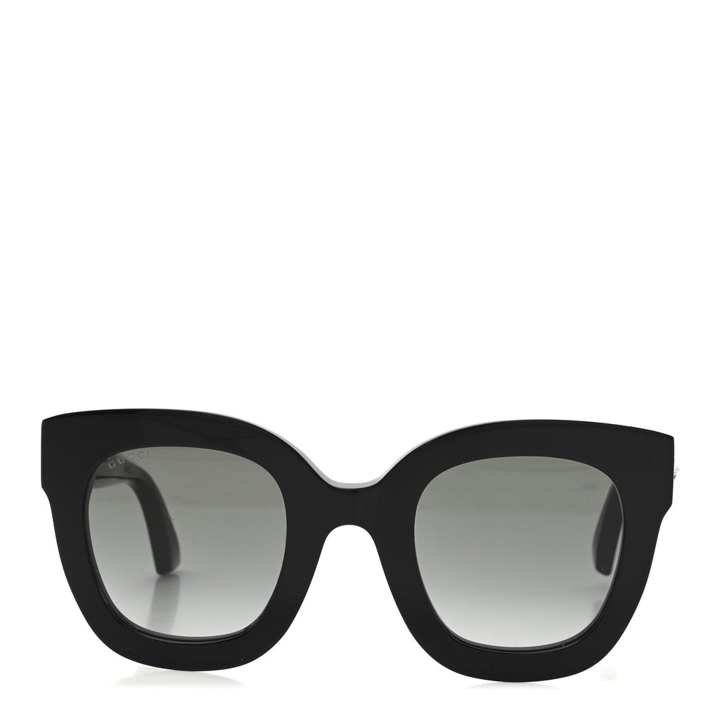 Gucci Acetate Crystal Star Round Frame Sunglasses GG0208S Black