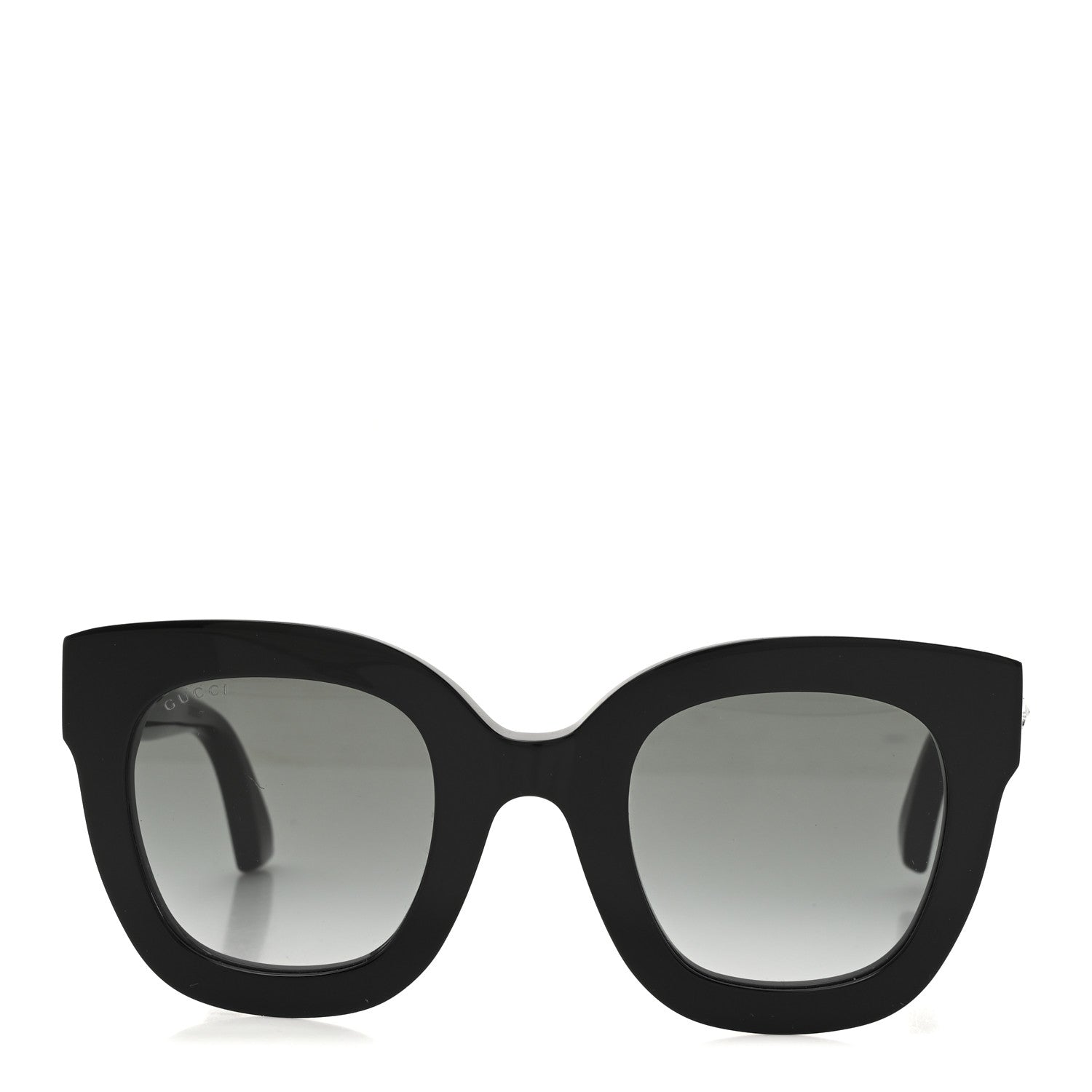 Gucci Acetate Crystal Star Round Frame Sunglasses GG0208S Black
