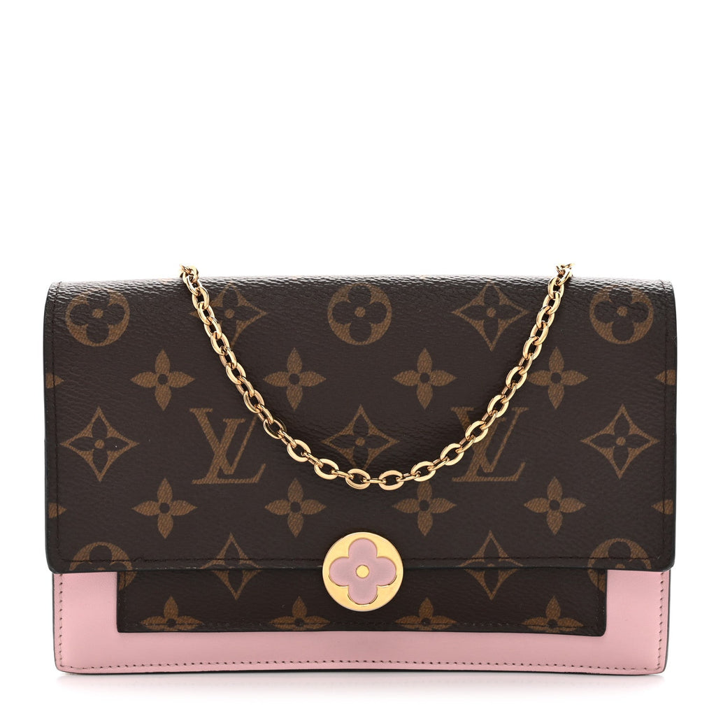 Louis Vuitton Monogram Flore Chain Wallet Rose Ballerine