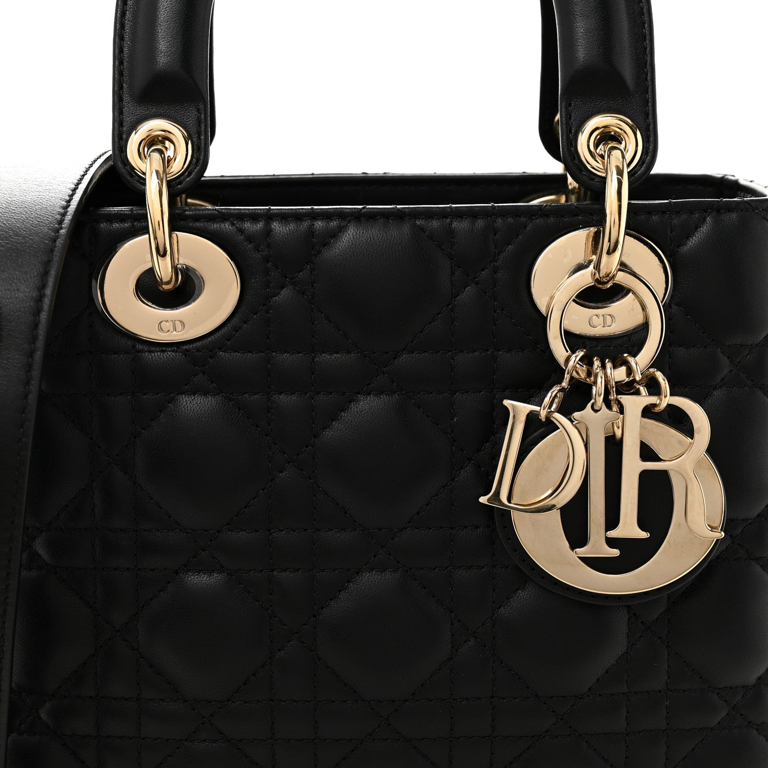 Christian Dior Lambskin Cannage Small My ABCDior Lady Dior Black