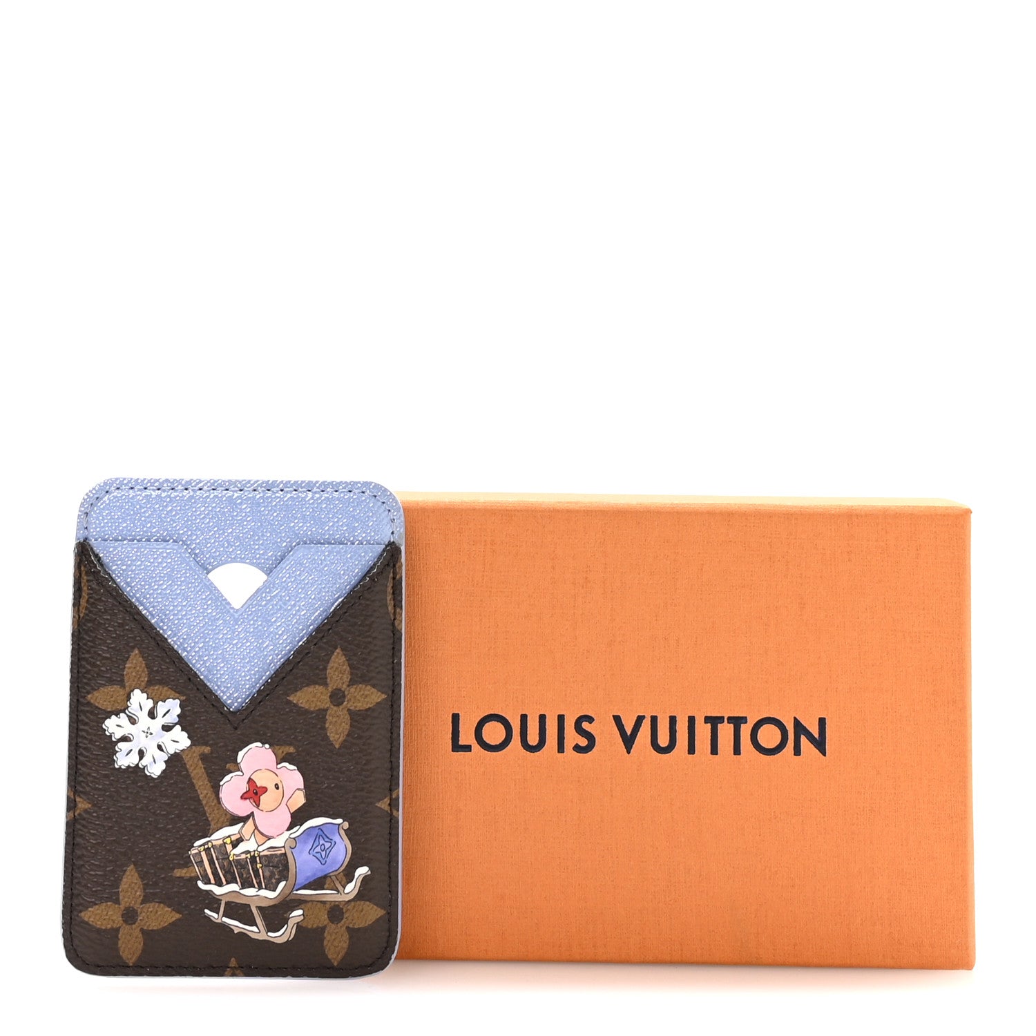 Louis Vuitton Monogram Magnet Vivienne Card Holder Blue Frost