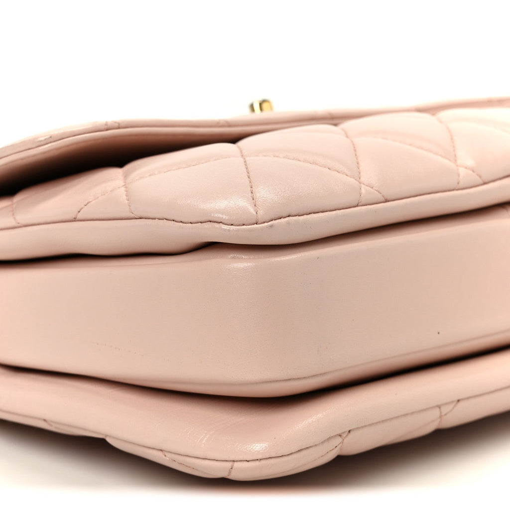 Chanel Lambskin Quilted Small Trendy CC Flap Dual Handle Bag Light Pink