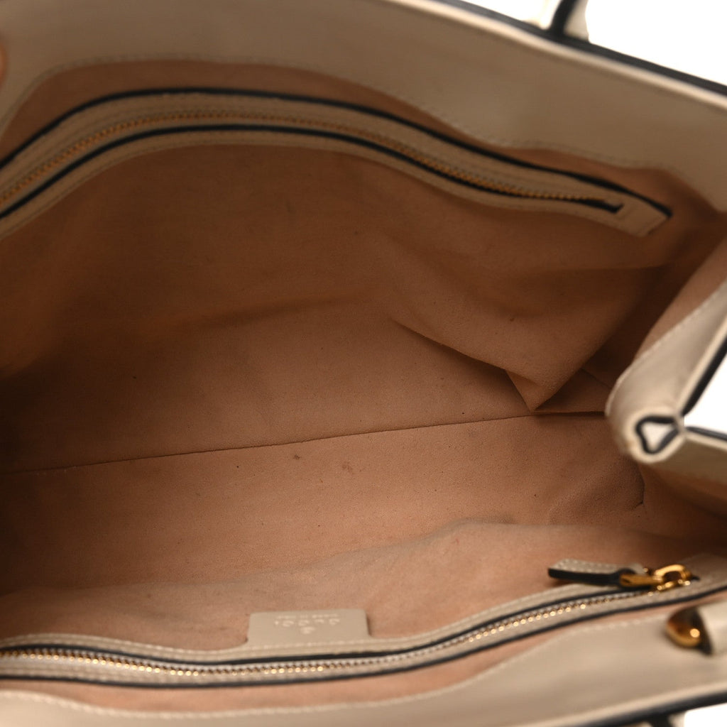 Gucci Boarded Plutone Calfskin Medium Jackie 1961 Tote Mystic White