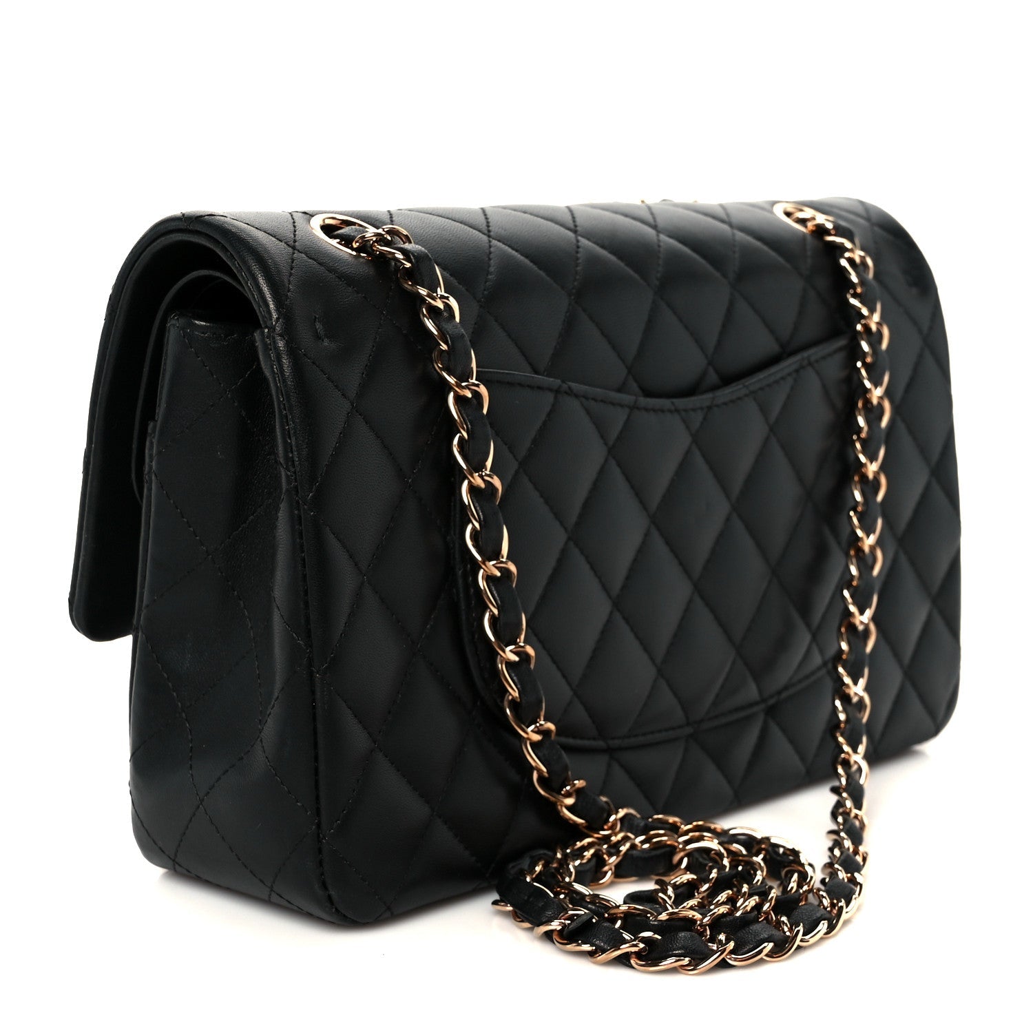 Chanel Lambskin Quilted Medium Double Flap Black